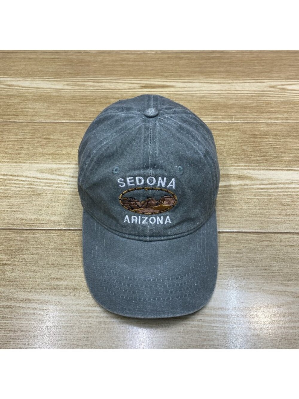 Sedona Arizona Baseball Cap Adult Olive Green Wash Denim Hat Adjustable Strap